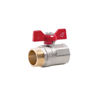 Zawór kulowy PERFEXIM KX04 mosiądz niklowany, PN30 3/4'' GZ x GW, uchwyt: motylek