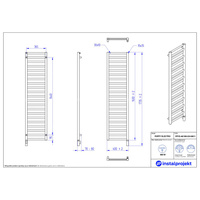 Grzejnik elektryczny (suszarka) INSTAL-PROJEKT POPPY ELECTRO, wym. 1630 (1735 z grzałką)/400 mm, kolor biały połysk, moc 600 W