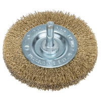 Szczotki tarczowe do wiertarek – drut falisty, mosiądzowany, 75 mm D = 75 mm, szerokość = 8 mm