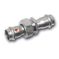 Śrubunek SANHA NiroTherm Press trzyczęściowy, stal nierdzewna, 18 mm (zw x zw)