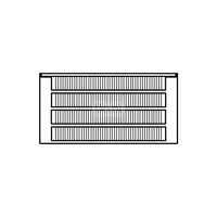 Konwektor Kermi Kon m. Str. Typ44 BH140x255x4800mm QN6586, weiß, 6bar, o. Abd., AB Uni.
