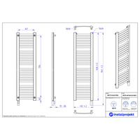 Grzejnik elektryczny (suszarka) INSTAL-PROJEKT RETTO ELECTRO, wym. 1436 (1541 z grzałką)/412 mm, kolor biały połysk,  moc 600 W