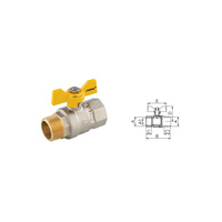 Zawór kulowy gazowy 1" GW-GZ typ G18 z motylkiem