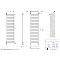 Grzejnik elektryczny (suszarka) INSTAL-PROJEKT STICK ELECTRO, wym. 1850 (1955 z grzałką)/500 mm, kolor biały mat,  moc 900 W