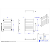 Grzejnik elektryczny (suszarka) INSTAL-PROJEKT VIKING ELECTRO, wym. 693/530 mm, kolor czarny mat,  moc 130 W