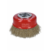 Szczotka garnkowa druciana z systemem X-LOCK, drut falisty 75, mosiężny 75 mm, 0,3 mm, X-LOCK