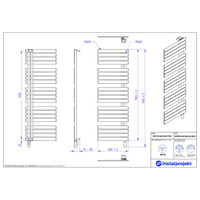 Grzejnik elektryczny (suszarka) INSTAL-PROJEKT POP STAR ELECTRO, wym. 1505 (1610 z grzałką)/500 mm, kolor czarny,  moc 600 W