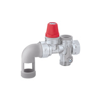 Hydrauliczna grupa bezpieczeństwa do zasobników c.w.u. z zaworem odcinającym i zaworem zwrotnym z możliwością nadzoru 3/4"