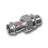 Śrubunek SANHA NiroTherm Industry z uszczelką trzyczęściowy, stal nierdzewna, 42 mm x 1 1/2'' (zw x GZ)