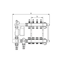 Rozdzielacz do ogrzewania podłogowego TECE floor 7-obieg. mosiądz 1'' x eurocono 3/4'' + przepływomierz + pompa