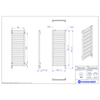 Grzejnik elektryczny (suszarka) INSTAL-PROJEKT POPPY ELECTRO, wym. 1310 (1415 z grzałką)/500 mm, kolor biały mat, moc 600 W