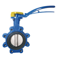 Przepustnica z otworami gwintowanymi SYLAX GAS z dźwignią ręczną, dysk: AISI316, wykładzina: NBR, korpus: GGG40 epoksyd., Pnom 0,6 MPa, tmax=60 st.C DN250