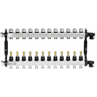 Rozdzielacz do ogrzewania podłogowego AFRISO ProCalida VA 1C 12-obieg. stal nierdzewna GZ 1'' x euroconus 3/4''