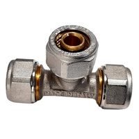 Trójnik QIK Skręcany do rur wielowarstwowych redukcja mosiądz 32 mm x 26 mm x 26 mm (złącze skręcane x złącze skręcane x złącze skręcane)