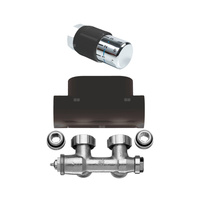 Zawór termostatyczny kątowy, zestaw, RAL9005 MT (schwarz soft)