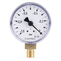 Manometr z rurką Bourdona AFRISO RF grzewczy 0/6 bar G1/4B aksjalne fi 50 mm, kl. 2.5%
