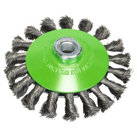 Szczotka stożkowa pleciona 115 nierdzewna 115 mm, 0,35 mm, M14