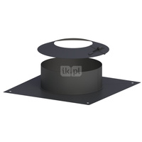 Króciec dylatacyjny fi80mm z kołnierzem malowany na czarno