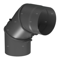 Kolano nastawne 0-90st. trzysegmentowe fi130mm z wyczystką, kolor czarny