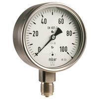 Manometr z rurką Bourdona AFRISO RF chemiczny 0/40 bar G1/2B radialne fi 100 mm, kl. 1,0%