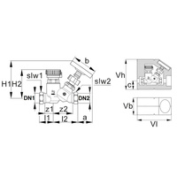 Zawór Thermo DN20 GW, 50-60st C z izolacją i termometrem