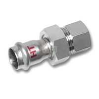 Śrubunek SANHA NiroSan Press Industry z uszczelką trzyczęściowy, stal nierdzewna, 54 mm x 2'' (zw x GW)