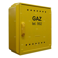 Skrzynka gazowa 600x600x250 wolnostojąca z laminatu + postument + monozłącze, RAL 1021 żółta, PSG, średnie ciśnienie