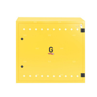 Skrzynka gazowa, 900x850x300, naścienna, metalowa, ze skośnym daszkiem - żółta
