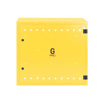 Skrzynka gazowa, 900x850x300, wolnostojąca, metalowa, ze skośnym daszkiem - żółta