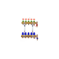 Rozdzielacz do ogrzewania podłogowego QIK Optimo BASIC III PC - RMSZT-2-50 2,5l 5-obieg. mosiądz GW 1'' x GZ 3/4'' + przepływomierz