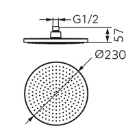 NOSTRIS deszczownica okrągła 230 mm, czarna
