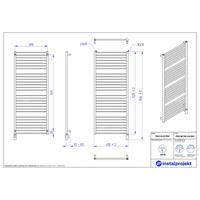 Grzejnik elektryczny (suszarka) INSTAL-PROJEKT PIKO ELECTRO, wym. 1529 (1634 z grzałką)/630 mm, kolor czarny mat, moc 900 W