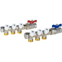 Zestaw podstawowy rozdzielacza do wody użytkowej ADM 203, G3/4'', 3 punkty poboru