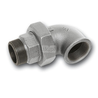 Śrubunek 45' SANHA 98# trzyczęściowy, żeliwo (ocynk galwaniczny/elektrolityczny) (ocynk), 3/8'' (GW x GZ)