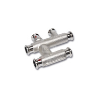 Trójnik SANHA Therm, krzyżowy Stal (22 mm x 18 mm x 22 mm), (ZW x ZW x ZW)