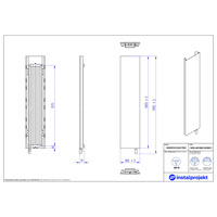 Grzejnik elektryczny (suszarka) INSTAL-PROJEKT INVENTIO ELECTRO, wym. 1800 (1905 z grzałką)/380 mm,  moc 600 W