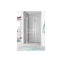 Kermi drzwi wahadłowe Raya 1AR 1530x 2000 GAK: 1485-1515 srebro wysoki połysk, szkło ESG przezroczyste z Clean