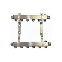 Rozdzielacz do instalacji c.o. QIK Optimo III RN-5 (inox) GW 1'', 15-obieg. GZ 3/4'' z nyplami