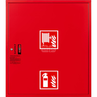 Hydrant DN 25 zawieszany z miejscem na gaśnicę pod zwijadłem, wąż 20 m, zamek patent, RAL 3000