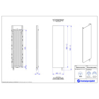 Grzejnik elektryczny (suszarka) INSTAL-PROJEKT INVENTIO ELECTRO, wym. 1800 (1905 z grzałką)/480 mm, moc 900 W