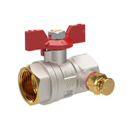 Zawór kulowy SENA VA30 Ni-free, 3/4GW x 3/4GW, ze spustem i odpowietrznikiem, pokrętło motylkowe