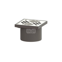 Kratka KESSEL kwadratowa ze stalowai nierdzewnej 150x150mm do wpustu