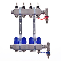 Rozdzielacz do ogrzewania podłogowego QIK Optimo MAGNET III - RNZT-2-50-M 16-obieg. inox GW 1'' x GZ 3/4'' + przepływomierz