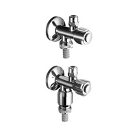 Dwuwrzecionowy zawór kątowy, 3/8", chrom