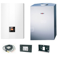Pakiet - Kocioł gazowy jednofunkcyjny WOLF FGB-24 kondensacyjny wiszący 5.3 - 20.7 kW + Czujnik c.w.u. + RegulatorBM-2 + Zasobnik c.w.uCSW 120
