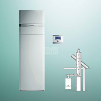 Pakiet - Kocioł gazowy dwufunkcyjny VAILLANT ecoCOMPACT VSC 306/4-5 150 kondensacyjny stojący  6.6 -32.5kW + Regulator multiMATIC 700 + Zestaw powietrzno-spalinowy szachtowy 