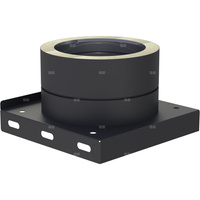 Płyta fundamentowa fi 200mm z odpływem skroplinw dół (nypel 1/2") lakierowana na czarno w dół (nypel 1/2") lakierowana na czarno