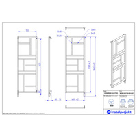 Grzejnik elektryczny (suszarka) INSTAL-PROJEKT MONDRIAN ELECTRO, wym. 1740 (1845 z grzałką)/600 mm, kolor biały połysk,  moc 600 W