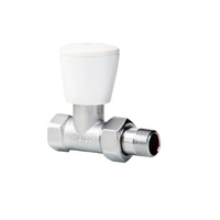 Zawór grzejnikowy ARCO TEIDE PLUS prosty, połączenie 3/4'' x 3/4'' (chrom) biały