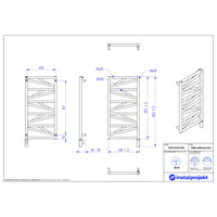 Grzejnik elektryczny (suszarka) INSTAL-PROJEKT TRICK ELECTRO, wym. 857 (962 z grzałką)/430 mm, kolor biały połysk, moc 300 W